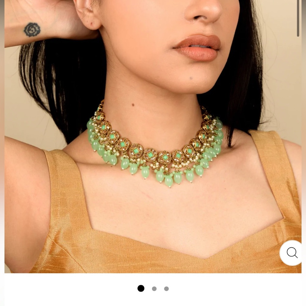 Jade mother of Pearl necklace worn once